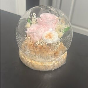 Elegant Floral Dome with Pink and Cream Accents